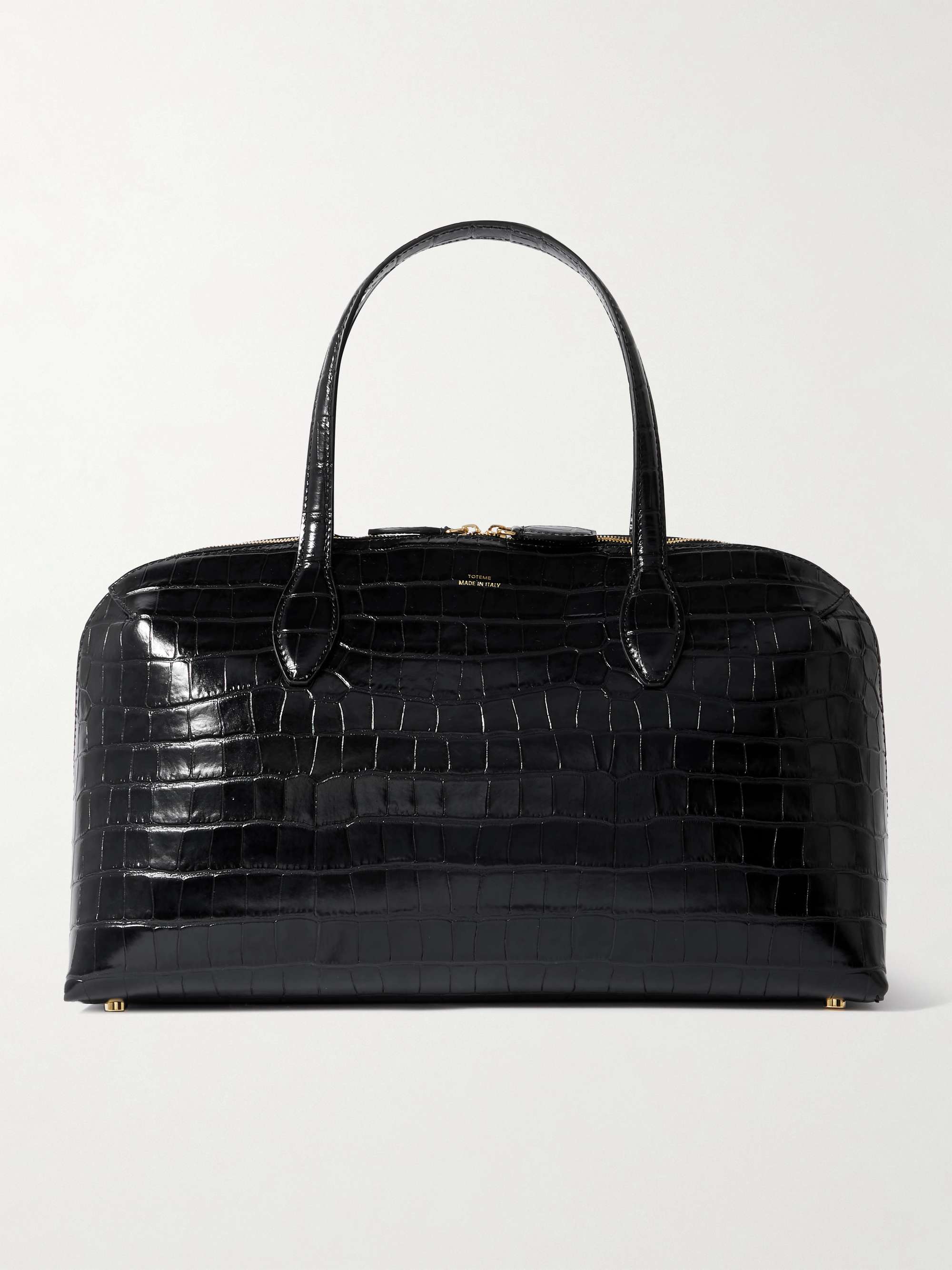 Croc-Effect Leather Tote