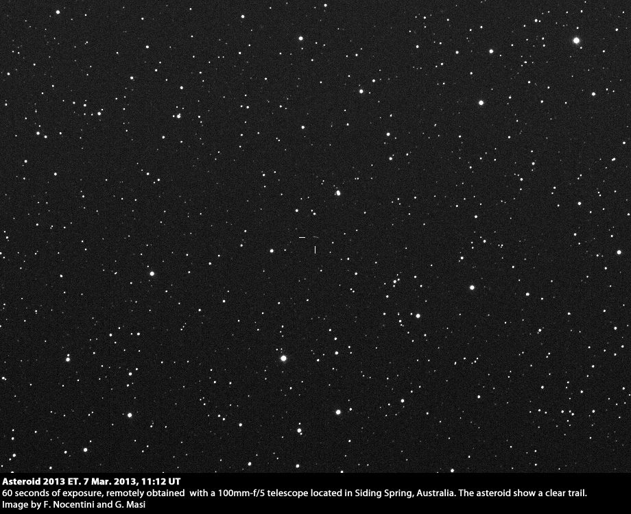 Asteroid 2013 ET Seen by Virtual Telescope