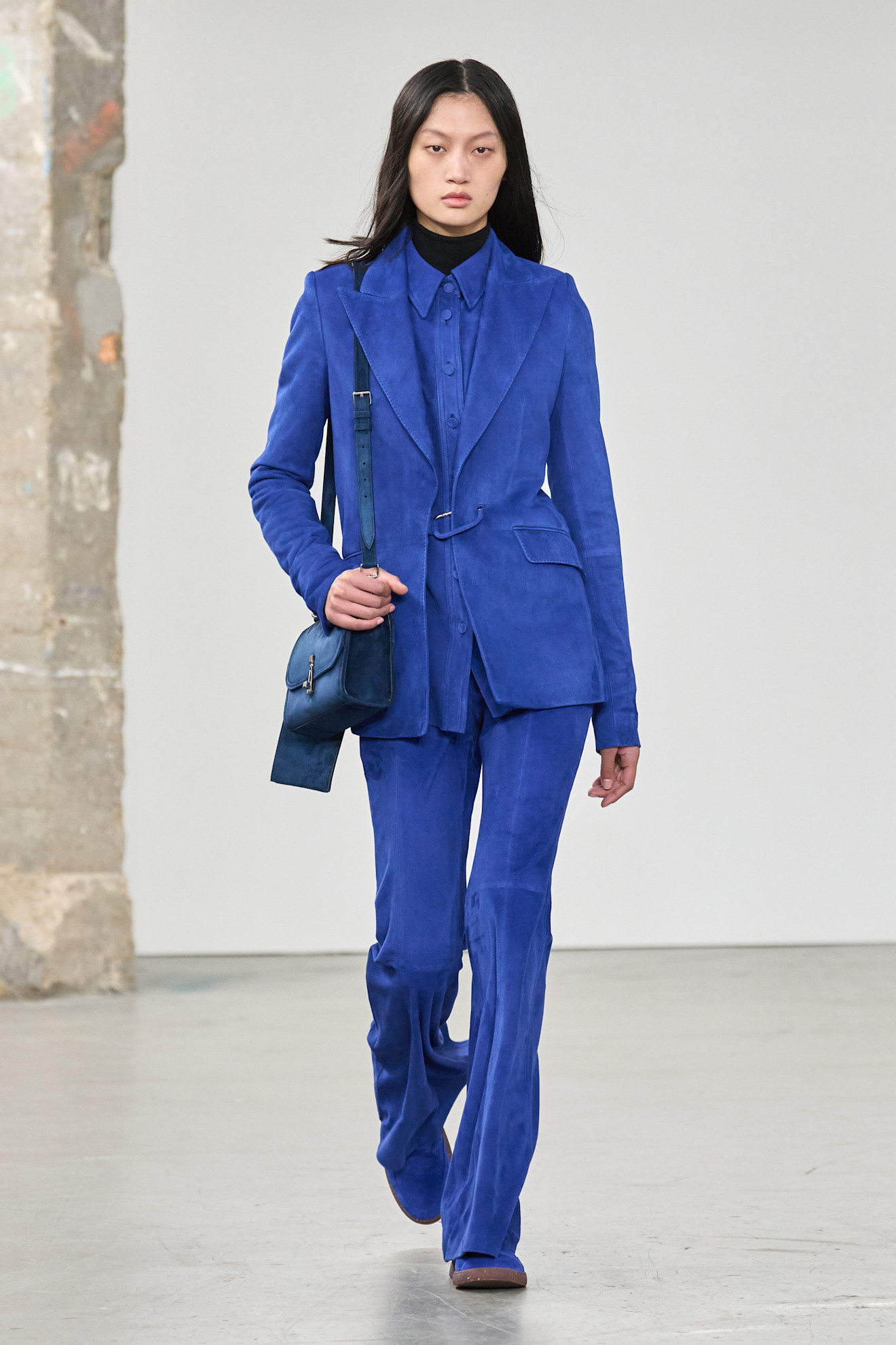 A Gabriela Hearst model wearing cobalt blue