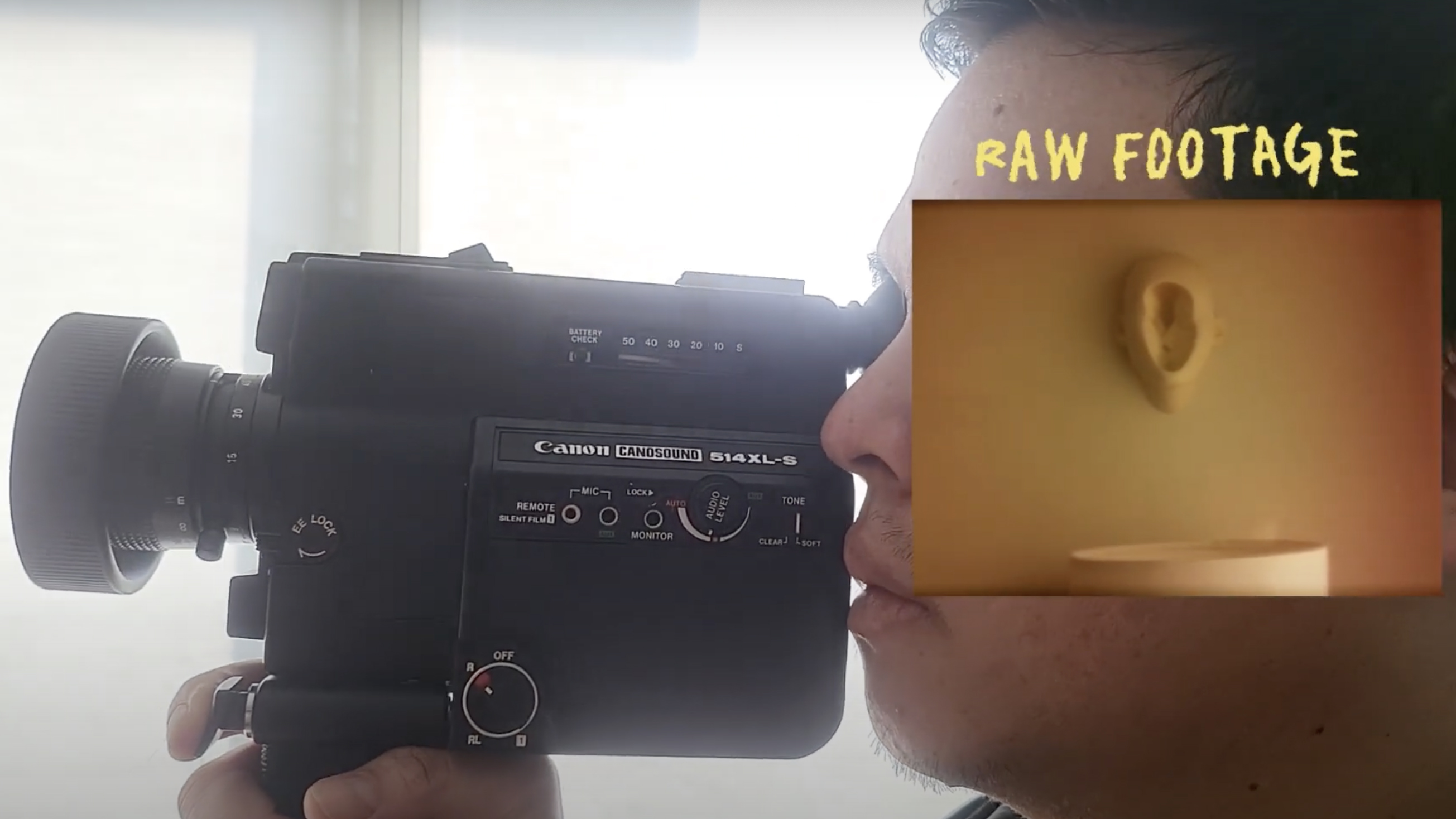 A still from Nico Rahardian Tangars's video of the Canon Super 8 camera he converted to digital