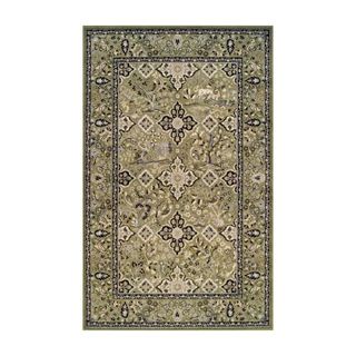 Green patterned rug