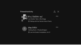 Spotify Friend activity