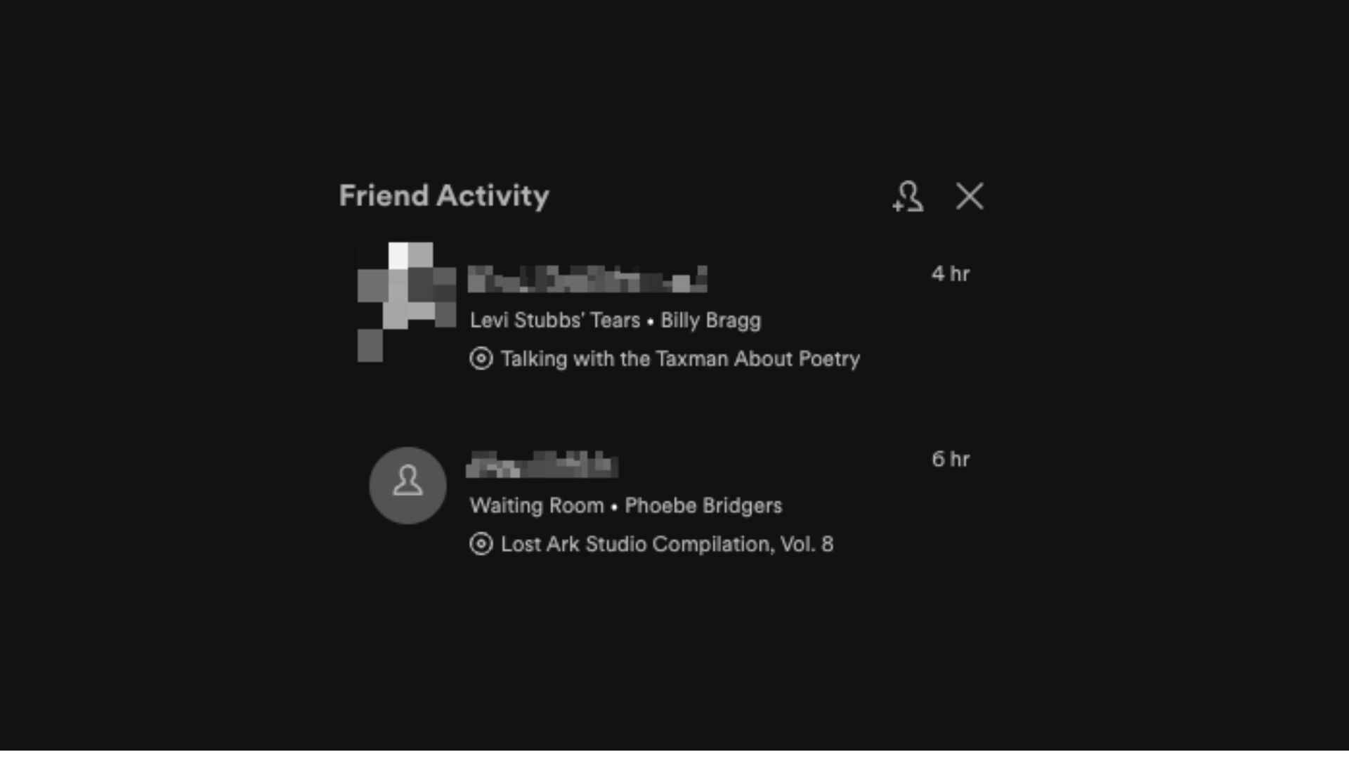 Spotify Friends Activity
