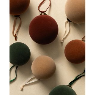 Flocked Baubles (Set of 8)