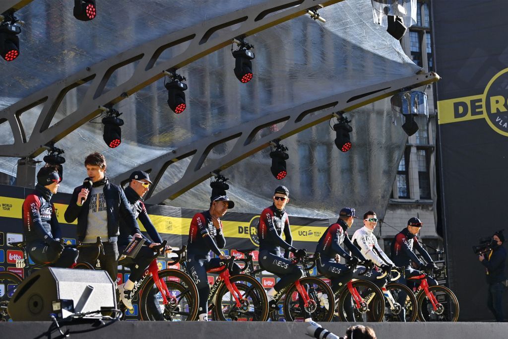 UAE Team Emirates at stage at the Tour of Flanders