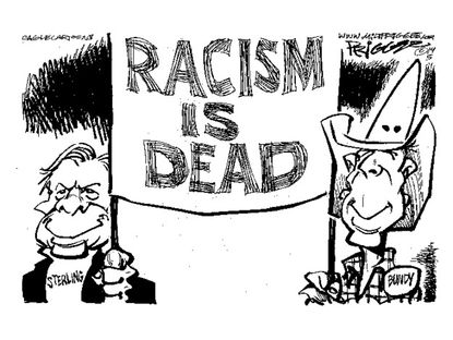 Editorial cartoon Cliven Bundy Donald Sterling racism