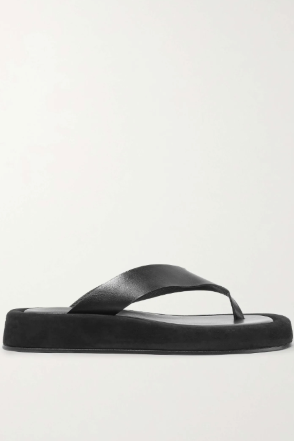 THE ROW, Ginza Leather and Suede Platform Flip Flops