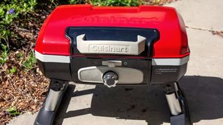 The Cuisinart Petit Gourmet standing on a paving stone