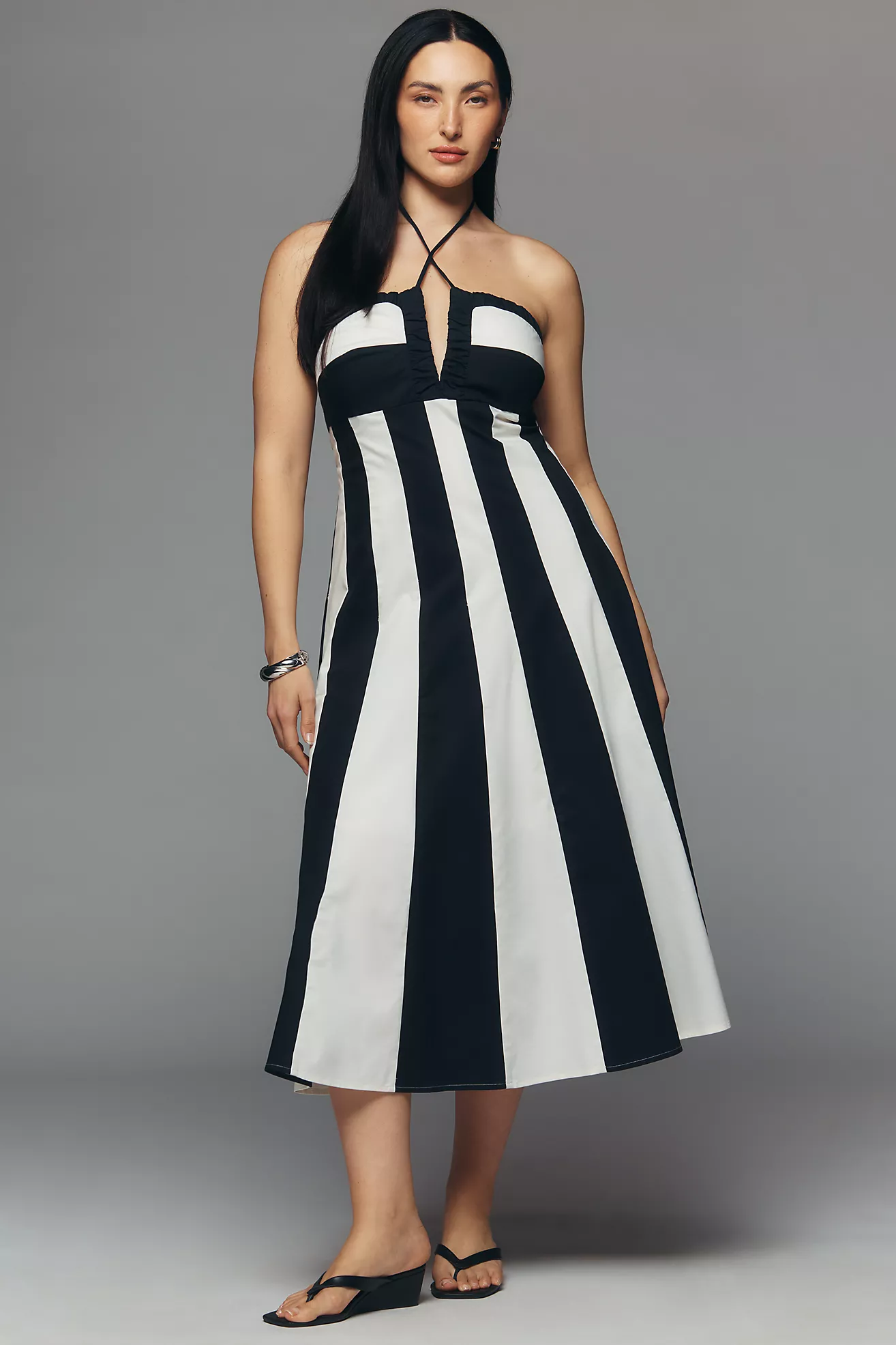 Maeve Halter Colorblock Midi Dress