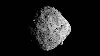 NASA's OSIRIS-REx spacecraft captured this image of the asteroid Bennu on Dec. 12, 2018. The asteroid may be a water-rich target for space miners. 