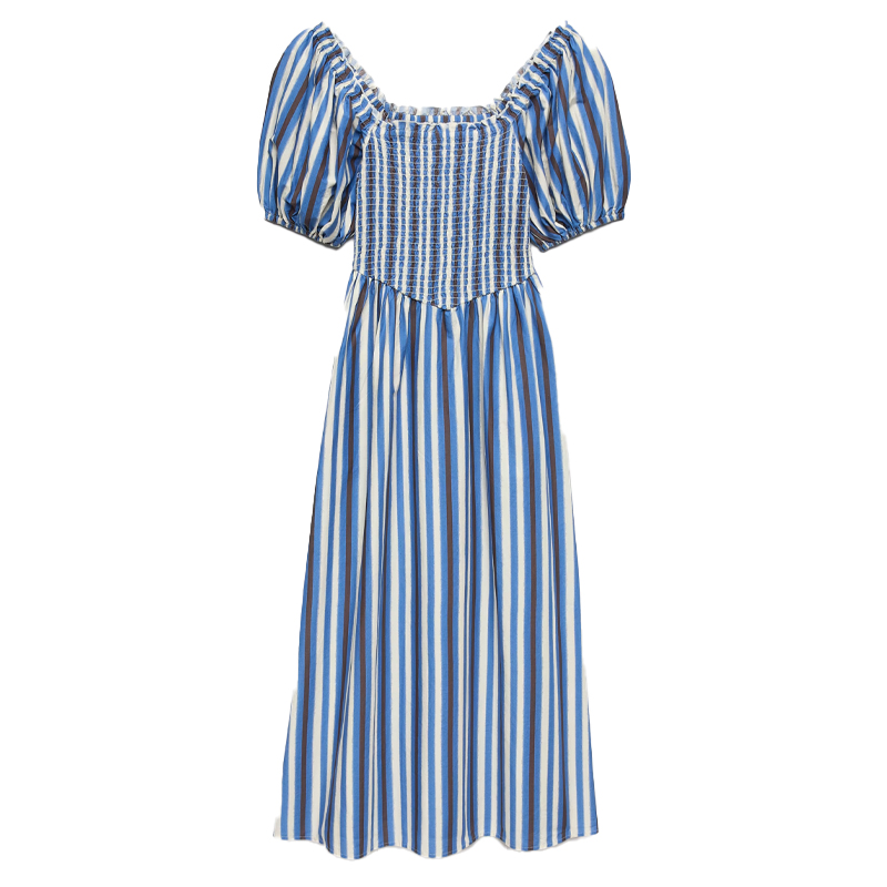 striped shirred dress, M&amp;amp;S