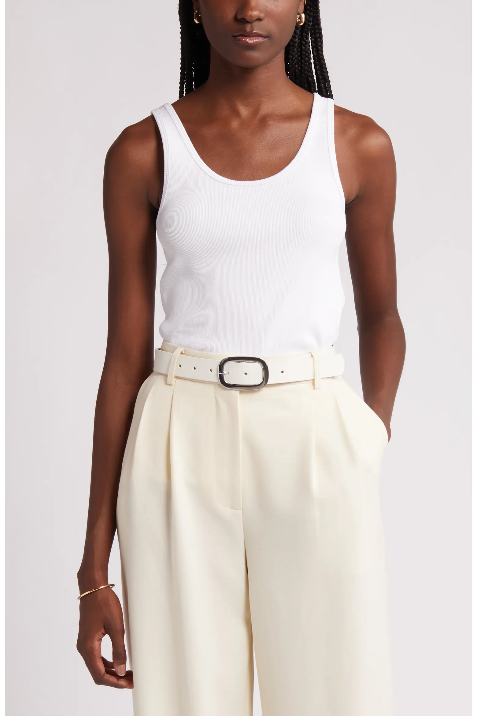 Nordstrom, Rib Scoop Neck Cotton Tank