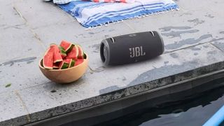 JBL Xtreme 3 outside next to some fruit