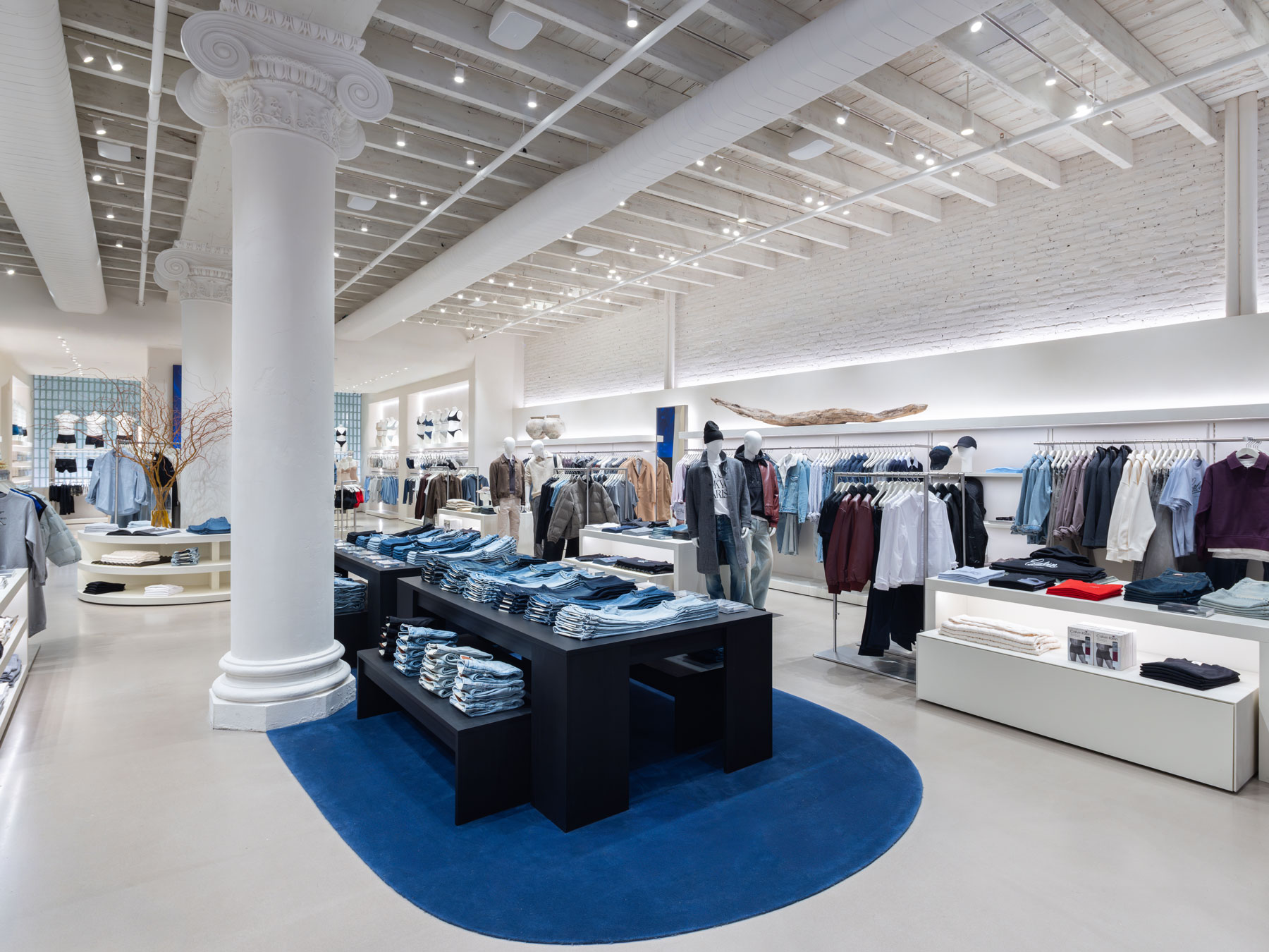 the interior of a Calvin Klein store in NYC