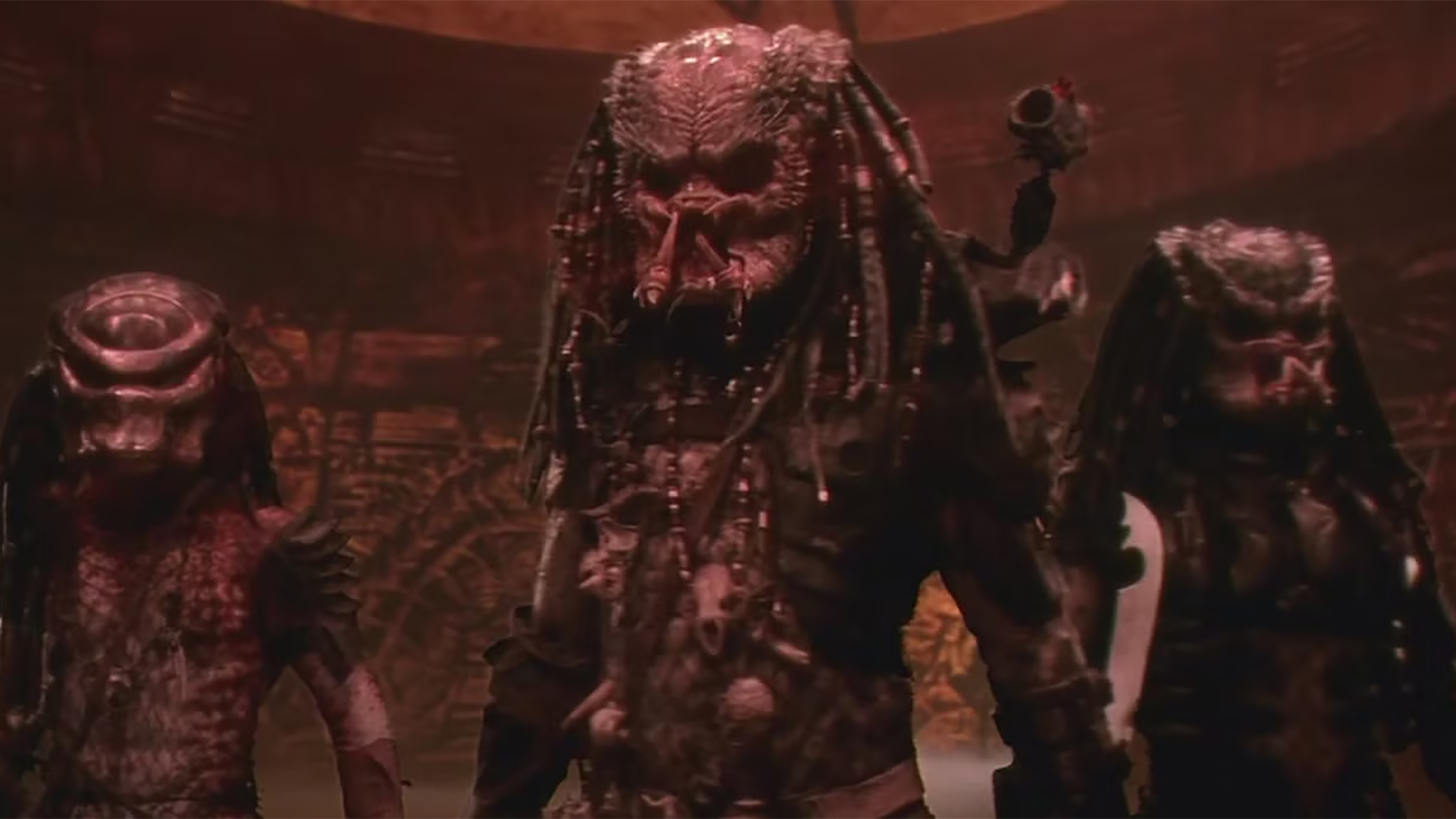 A trio of Yautja on board their ship