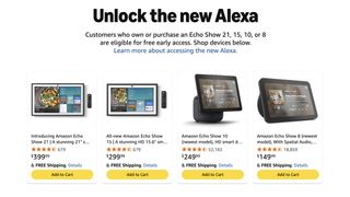 Echo Show 8, 10, 15, or 21 for Alexa+