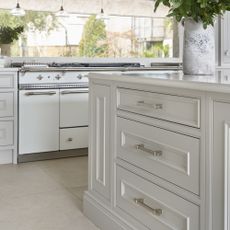 Kitchen with nickel handles