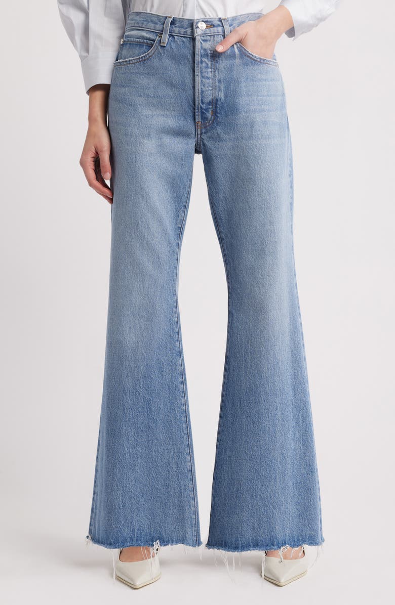 The Pixie Lax Frayed High Waist Flare Jeans