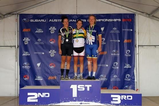 U23 women's podium at the Australian cross country nationals
