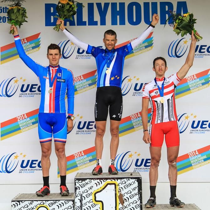 The elite men's podium