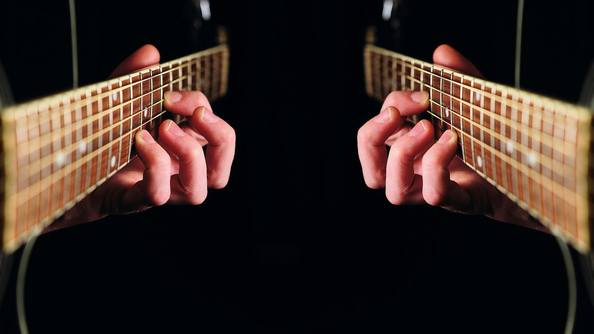 guitar fretboard mirrored image