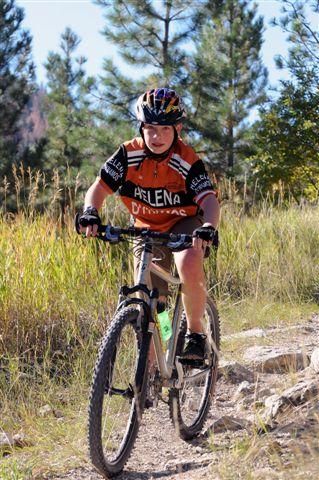 Josh Finley (Helena Dynamos) chasing back after a puncture.