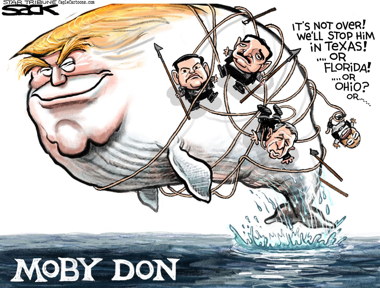 Political Cartoon U.S. Trump 2016