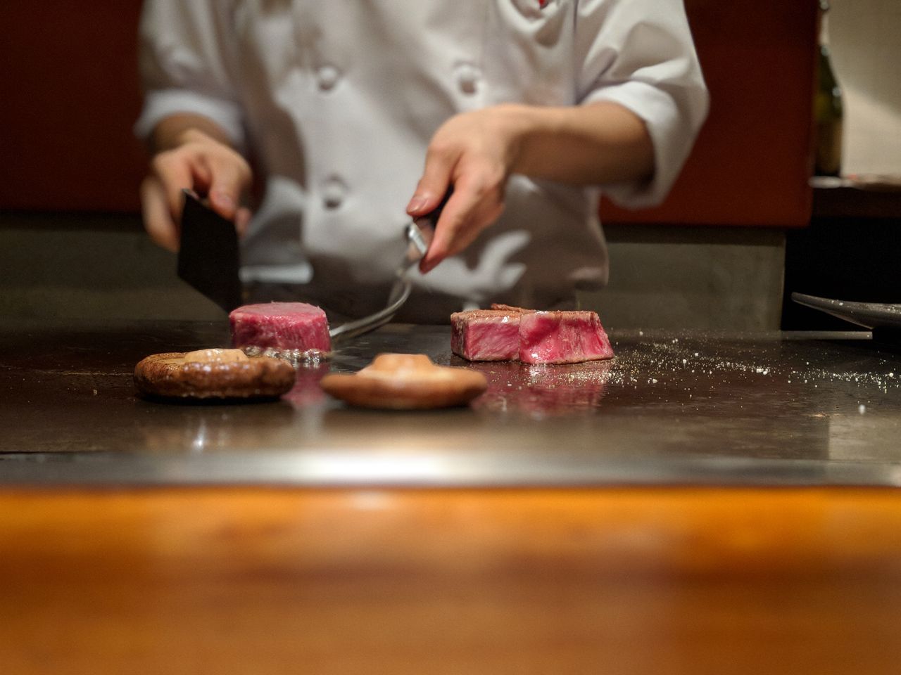 Prepping for a taste of Kobe beef. I simply love how this photo turned out.