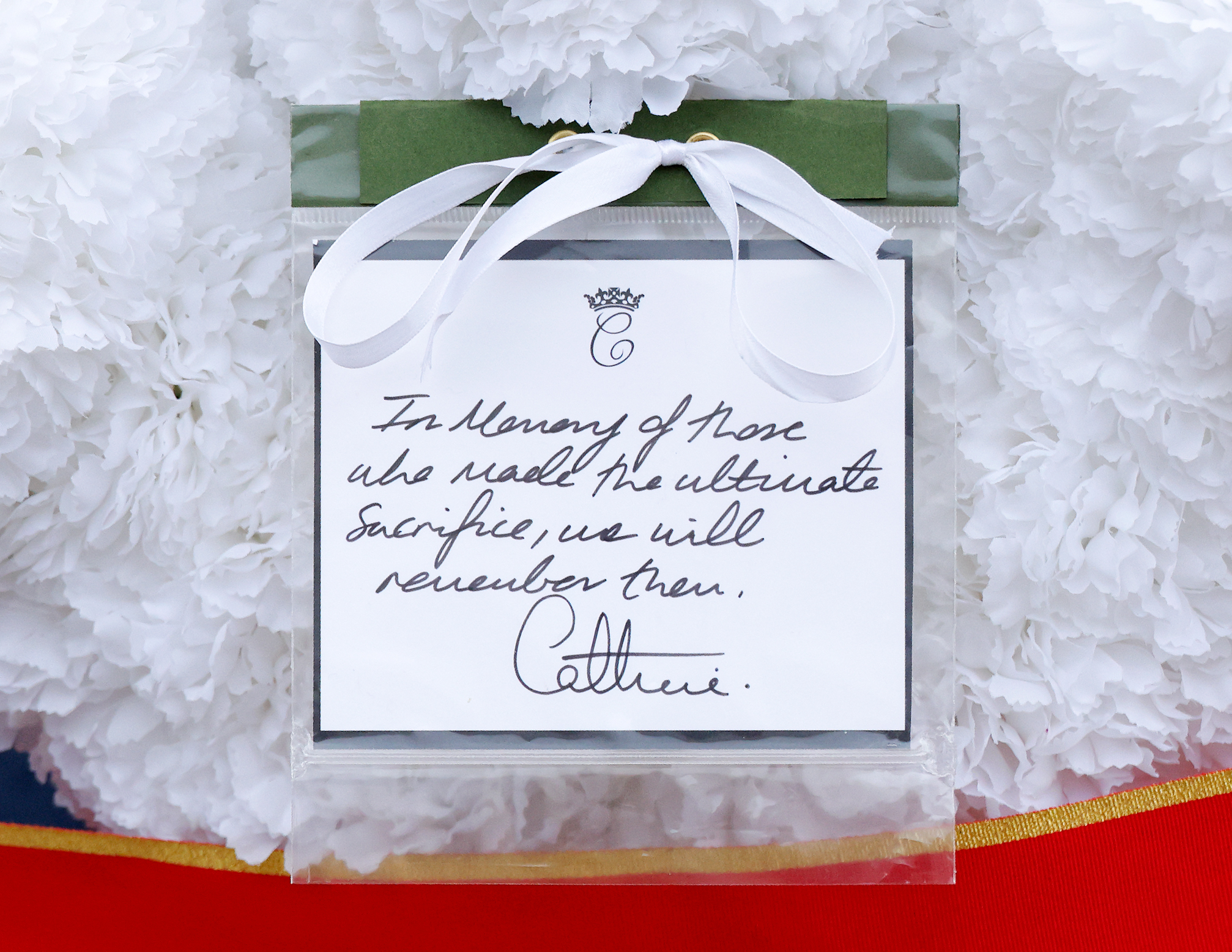 Catherine, Princess of Wales&amp;amp;apos;s hand written message, bearing her royal cypher (Photo by Max Mumby/Indigo/Getty Images)
