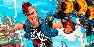 A punk and his gun in Sunset Overdrive.