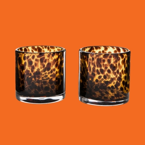 LA REDOUTE INTERIEURS, Set of 2 Fauvita Amber Glass Tealight Holders
