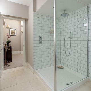 bathroom with showering area