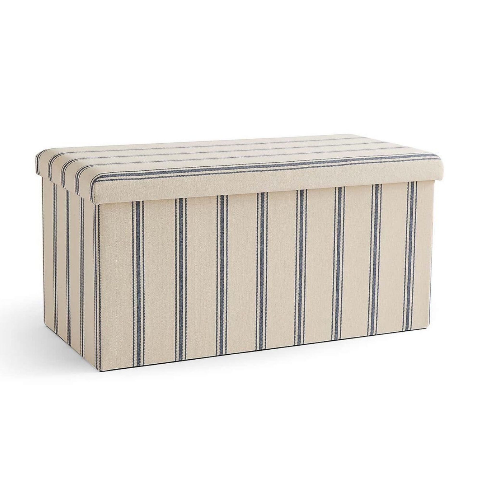 Faux Linen Folkstone Stripe Rectangle Ottoman