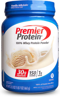 Premier vanilla milkshake protein powder: was $23.99, now $17.51 on Amazon
