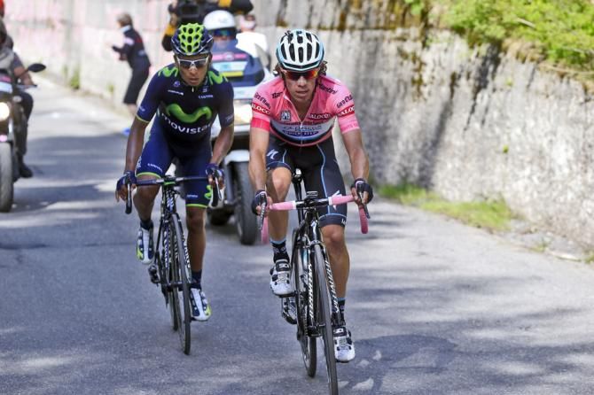 Rigoberto Uran (Omega Pharma QuickStep) is about to be dropped by Nairo Quintana