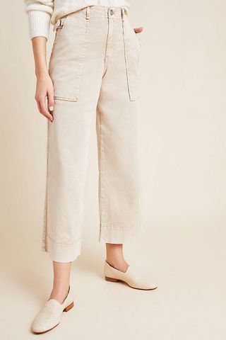 Carey Wide-Leg Cropped Utility Trousers: were £98, now £27.30 | Anthropologie