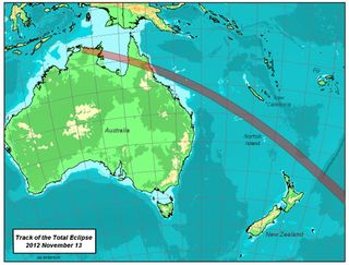 Track of the Total Eclipse Over Australia, Nov. 13, 2012
