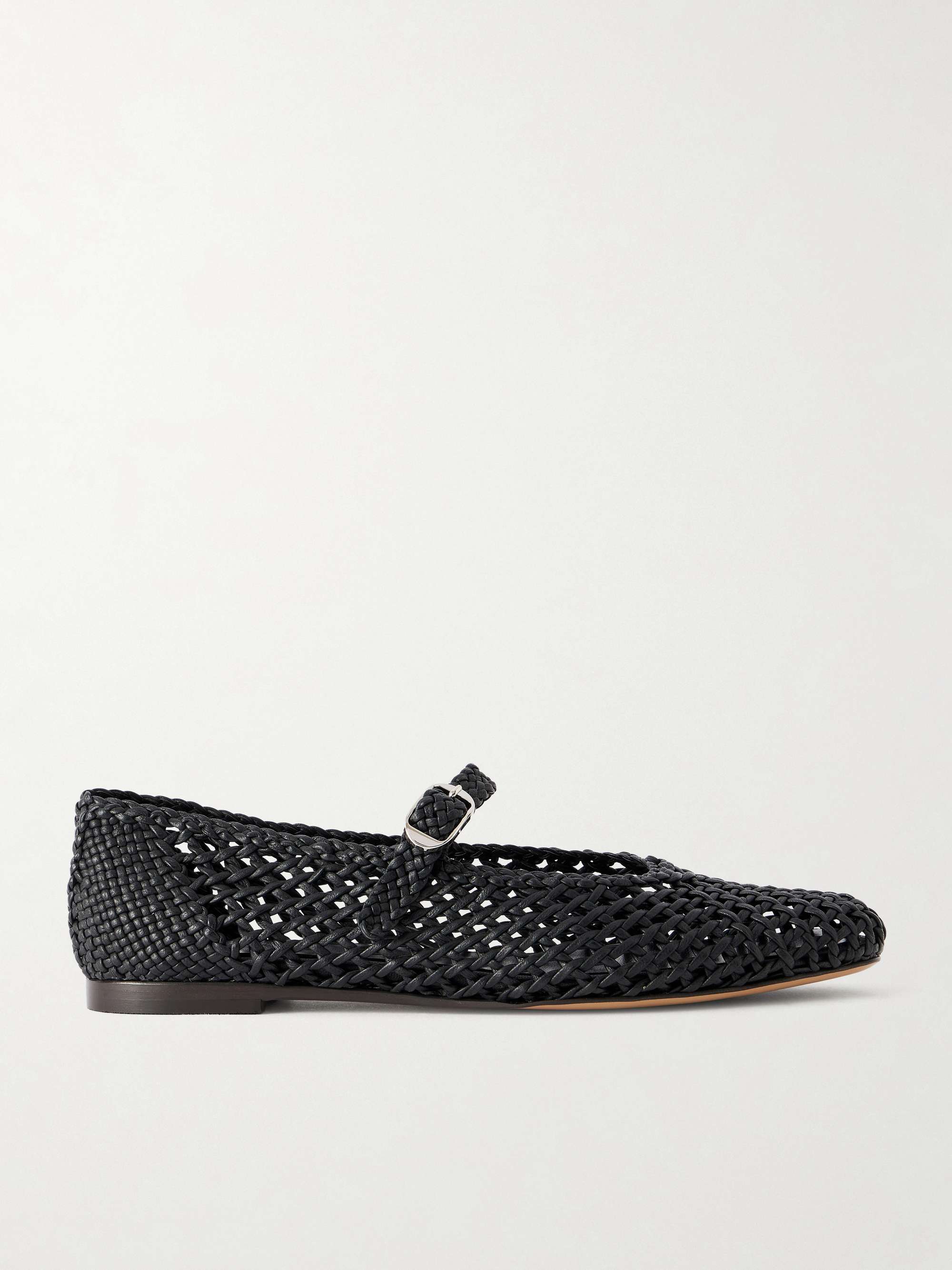 Mary Jane Knotted Leather Ballet Flats