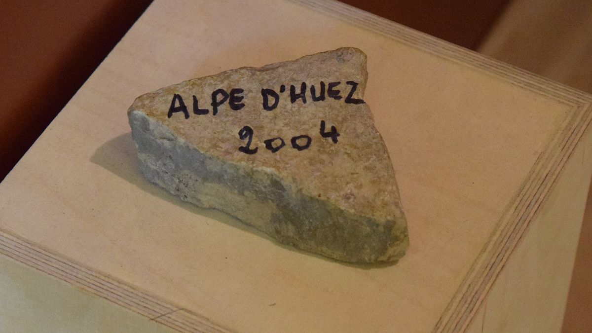 A souvenir from Alpe d'Huez in 2004, where Lance Armstrong won the 15.5km time trial at the Tour de France