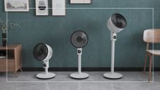 three of the new MeacoFan Sefte Air Circulators in a home