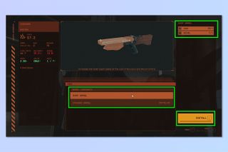 A screenshot showing how to modify weapons on Starfield