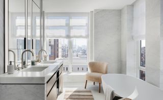The Cortland interiors, showing a bathroom of New York apartment designed by Olson Kundig