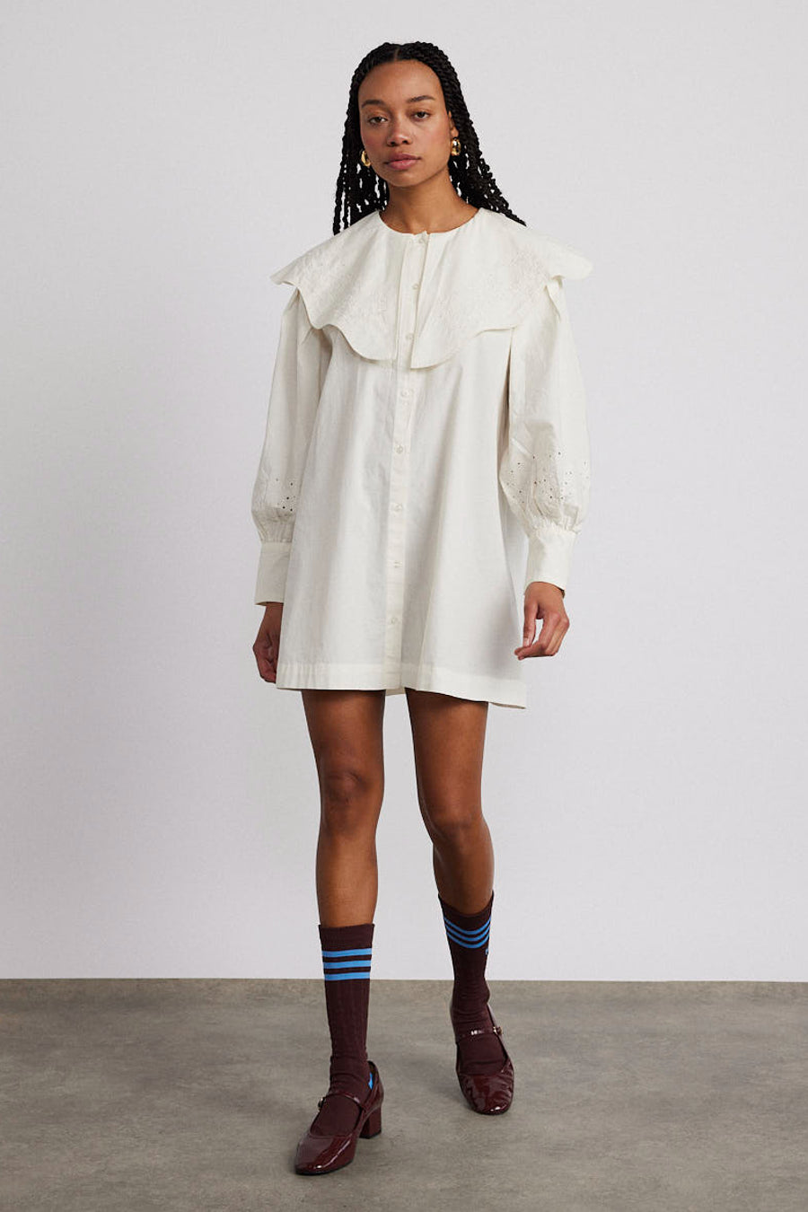 Mimi Mini Dress - Off White Broderie