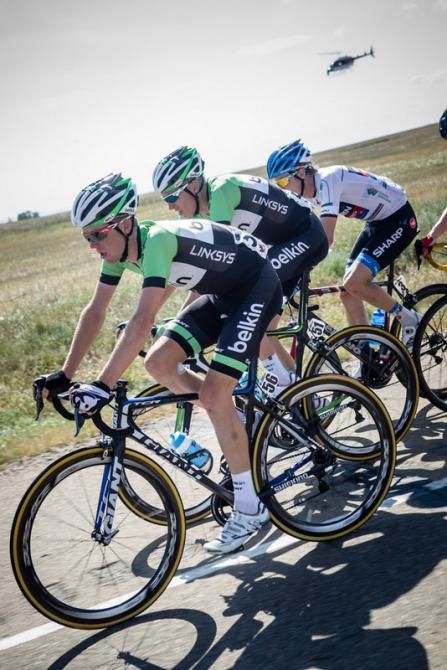 Belkin rode hard today to put Robert Gesink into the KOM jersey.