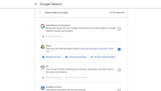 Google Takeout - saving files
