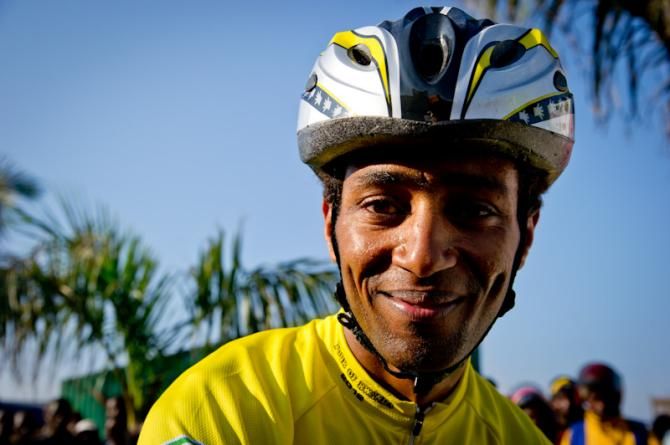 The race leader, Marhawi Kudus (UCI Continental Center) at the start