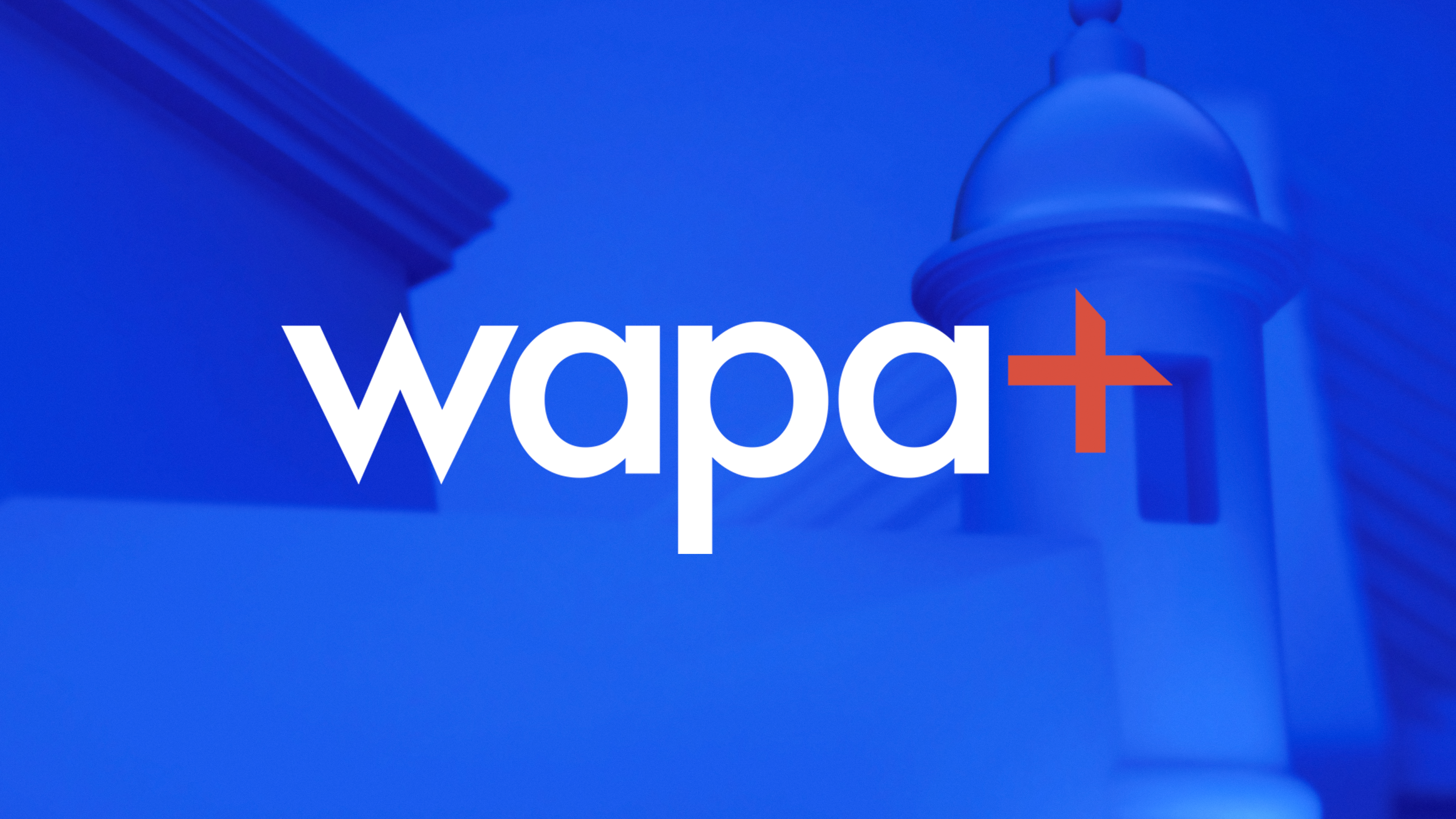 WAPA+ logo on a blue background