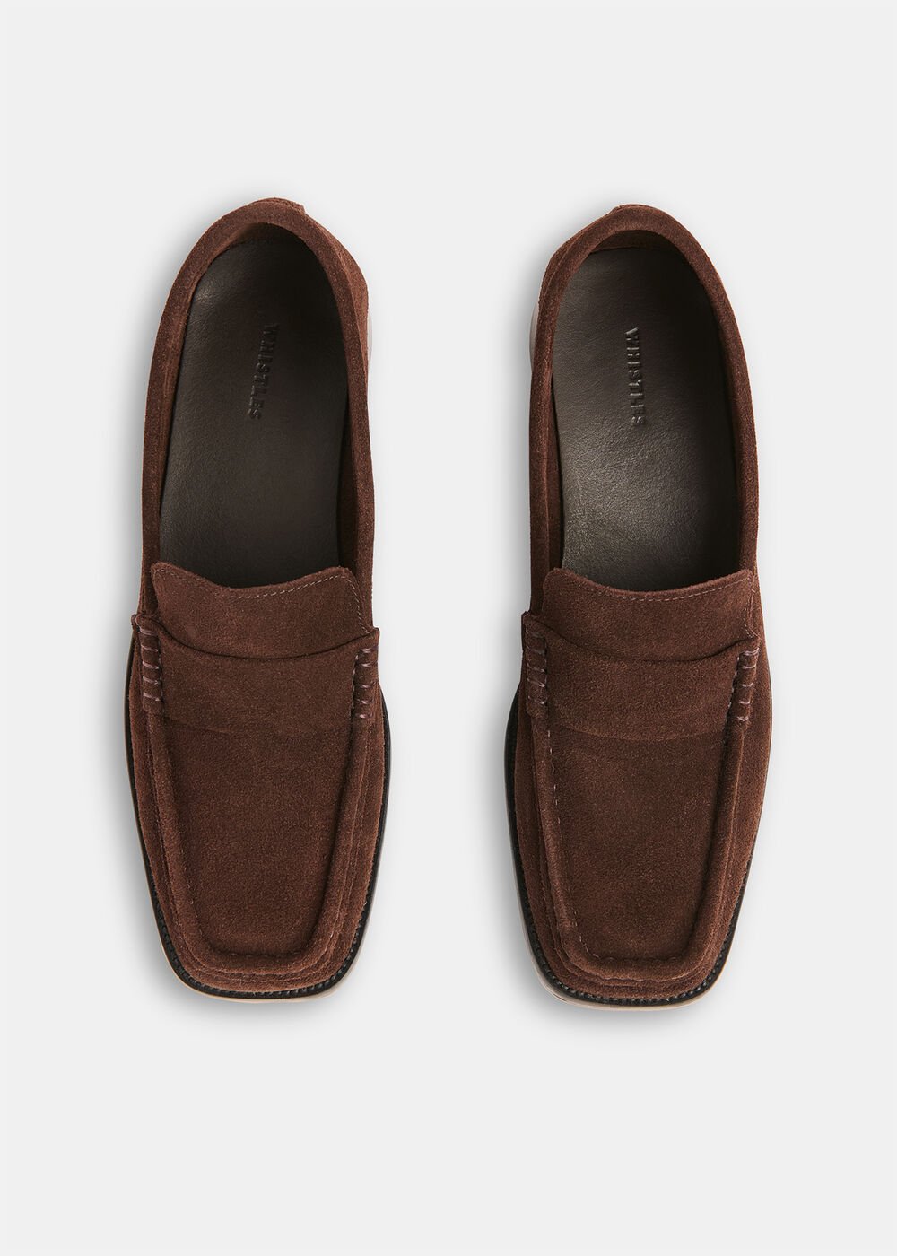 Chocolate Mora Suede Square Toe Loafer