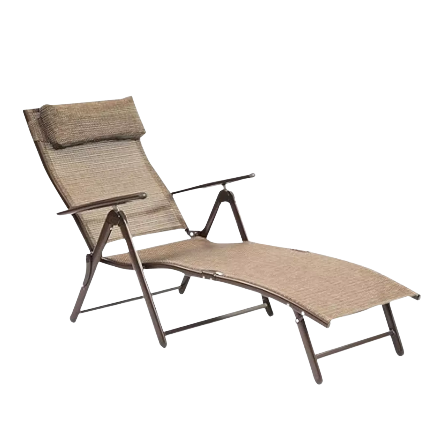 A brown beige sunlounger