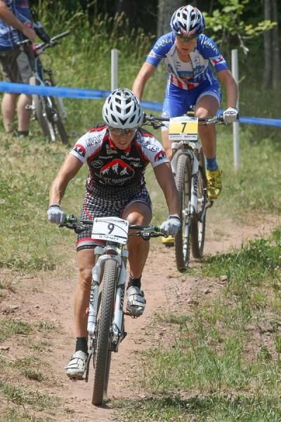 Marie-Helene Premont (CAN) Leads Georgia Gould (USA) Luna Pro Team - on the second of 5 laps.
